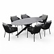 AVH-Collectie Puccini Brightling dining tuinset 220x120xH75 cm 7 delig antraciet keramiek