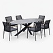 AVH-Collectie Puccini Salta dining tuinset 220x120xH75 cm 7 delig antraciet keramiek AVH-Collectie Puccini Salta dining tuinset 220x120xH75 cm 7 delig antraciet keramiek
