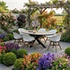 AVH-Collectie Salvador Karlstad dining tuinset 220x115xH75 cm 7 delig antraciet wit polywood