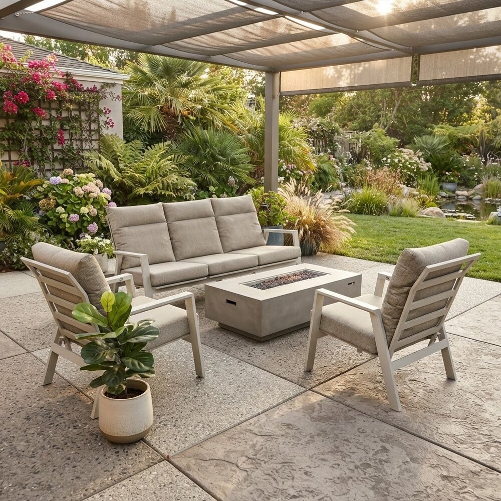 AVH-Collectie Barolo stoel bank loungeset 3-delig verstelbaar aluminium latte AVH-Collectie Barolo stoel bank loungeset 3-delig verstelbaar aluminium latte