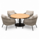 AVH-Collectie Torino Sarenza low dining tuinset 140xH71 cm 5 delig teak terre AVH-Collectie Torino Sarenza low dining tuinset 140xH71 cm 5 delig teak terre