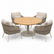 AVH-Collectie Torino Sarenza low dining tuinset 140xH71 cm 5 delig teak zand AVH-Collectie Torino Sarenza low dining tuinset 140xH71 cm 5 delig teak zand