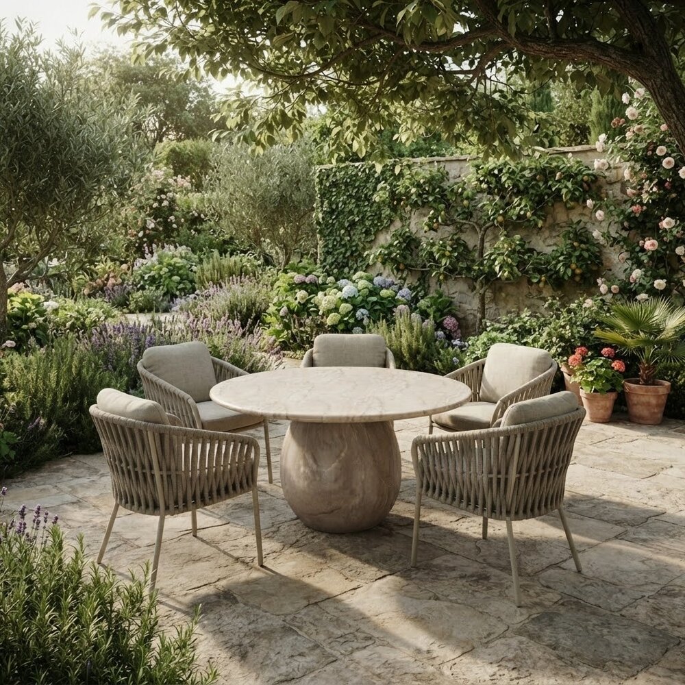 AVH-Collectie Sarenza Dante dining tuinset 140xH75 cm 6 delig zand AVH-Collectie Sarenza Dante dining tuinset 140xH75 cm 6 delig zand