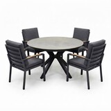 AVH-Collectie Samantha Costa Rica dining tuinset 120xH75 cm 5 delig antraciet keramiek AVH-Collectie Samantha Costa Rica dining tuinset 120xH75 cm 5 delig antraciet keramiek