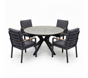 AVH-Collectie Samantha Costa Rica dining tuinset 120xH75 cm 5 delig antraciet keramiek AVH-Collectie Samantha Costa Rica dining tuinset 120xH75 cm 5 delig antraciet keramiek