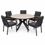 AVH-Collectie Samantha Costa Rica dining tuinset 144xH75 cm 6 delig antraciet keramiek AVH-Collectie Samantha Costa Rica dining tuinset 144xH75 cm 6 delig antraciet keramiek