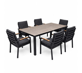 AVH-Collectie Sydney Costa Rica dining tuinset 240x92xH75 cm 7 delig antraciet polywood AVH-Collectie Sydney Costa Rica dining tuinset 240x92xH75 cm 7 delig antraciet polywood