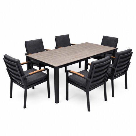 AVH-Collectie Sydney Costa Rica dining tuinset 240x92xH75 cm 7 delig antraciet polywood AVH-Collectie Sydney Costa Rica dining tuinset 240x92xH75 cm 7 delig antraciet polywood