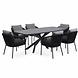 AVH-Collectie Sayanora Brightling dining tuinset 240x110xH74 cm 7 delig antraciet keramiek AVH-Collectie Sayanora Brightling dining tuinset 240x110xH74 cm 7 delig antraciet keramiek