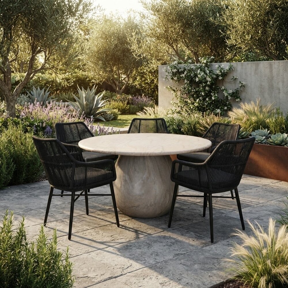 AVH-Collectie Dante Chianti dining tuinset 140xH75 cm 6 delig polystone marmerlook AVH-Collectie Dante Chianti dining tuinset 140xH75 cm 6 delig polystone marmerlook