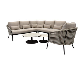 AVH-Collectie Sarenza hoek loungeset 6 delig zand rope terre frame AVH-Collectie Sarenza hoek loungeset 6 delig zand rope terre frame