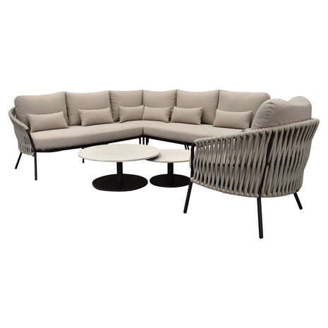 AVH-Collectie Sarenza hoek loungeset 6 delig zand rope terre frame AVH-Collectie Sarenza hoek loungeset 6 delig zand rope terre frame