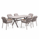 AVH-Collectie Vespera Monza dining tuinset 220x100xH74 cm 7 delig latte keramiek AVH-Collectie Vespera Monza dining tuinset 220x100xH74 cm 7 delig latte keramiek