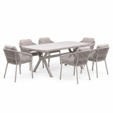 AVH-Collectie Vespera Joshua dining tuinset 220x100xH74 cm 7 delig latte keramiek AVH-Collectie Vespera Joshua dining tuinset 220x100xH74 cm 7 delig latte keramiek