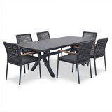 AVH-Collectie Vespera Salta dining tuinset 220x100xH74 cm 7 delig antraciet keramiek AVH-Collectie Vespera Salta dining tuinset 220x100xH74 cm 7 delig antraciet keramiek