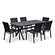 AVH-Collectie Vespera Malaga dining tuinset 220x100xH74 cm 7 delig antraciet keramiek AVH-Collectie Vespera Malaga dining tuinset 220x100xH74 cm 7 delig antraciet keramiek