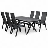 AVH-Collectie Vespera Nancy dining tuinset 220x100xH74 cm 7 delig verstelbaar antraciet AVH-Collectie Vespera Nancy dining tuinset 220x100xH74 cm 7 delig verstelbaar antraciet