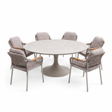 AVH-Collectie Flair Monza dining tuinset 158xH75 cm 7 delig latte keramiek AVH-Collectie Flair Monza dining tuinset 158xH75 cm 7 delig latte keramiek