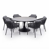 AVH-Collectie Flair Joshua dining tuinset 158xH75 cm 7 delig antraciet keramiek AVH-Collectie Flair Joshua dining tuinset 158xH75 cm 7 delig antraciet keramiek