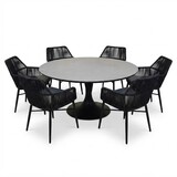 AVH-Collectie Flair Chianti dining tuinset 158xH75 cm 7 delig zwart rope AVH-Collectie Flair Chianti dining tuinset 158xH75 cm 7 delig zwart rope