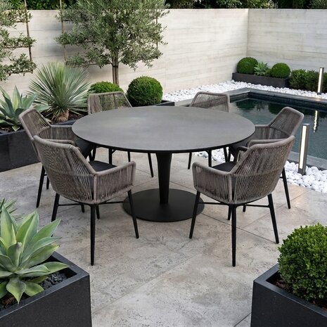 AVH-Collectie Flair Chianti dining tuinset 158xH75 cm 7 delig grijs rope AVH-Collectie Flair Chianti dining tuinset 158xH75 cm 7 delig grijs rope