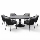 AVH-Collectie Flair Brightling dining tuinset 158xH75 cm 7 delig antraciet keramiek AVH-Collectie Flair Brightling dining tuinset 158xH75 cm 7 delig antraciet keramiek