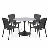 AVH-Collectie Flair Malaga dining tuinset 120xH75 cm 5 delig antraciet keramiek AVH-Collectie Flair Malaga dining tuinset 120xH75 cm 5 delig antraciet keramiek