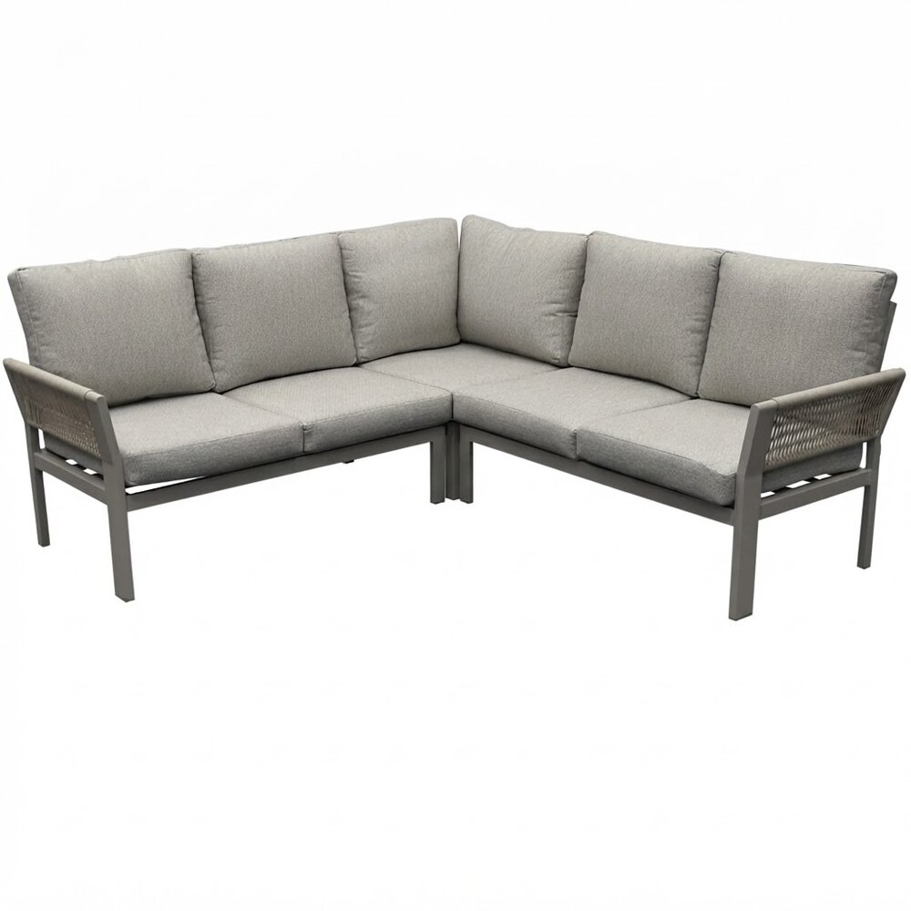 AVH-Collectie Saigon hoek loungeset 3 delig latte zand aluminium AVH-Collectie Saigon hoek loungeset 3 delig latte zand aluminium