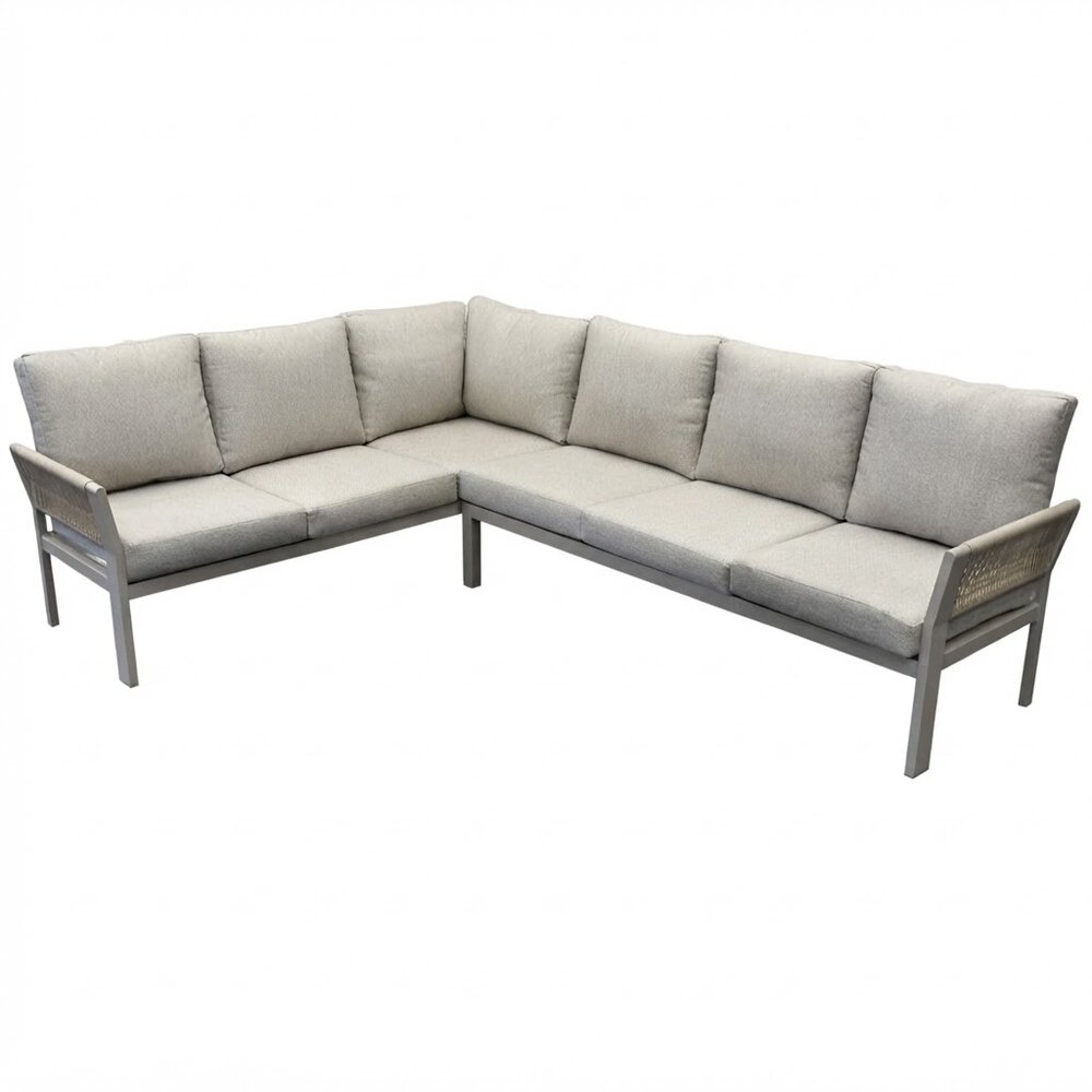 AVH-Collectie Saigon hoek loungeset 4 delig latte zand rope aluminium AVH-Collectie Saigon hoek loungeset 4 delig latte zand rope aluminium