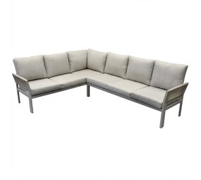 AVH-Collectie Saigon hoek loungeset 4 delig latte zand rope aluminium AVH-Collectie Saigon hoek loungeset 4 delig latte zand rope aluminium