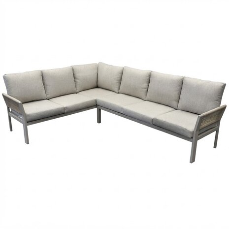 AVH-Collectie Saigon hoek loungeset 4 delig latte zand rope aluminium AVH-Collectie Saigon hoek loungeset 4 delig latte zand rope aluminium
