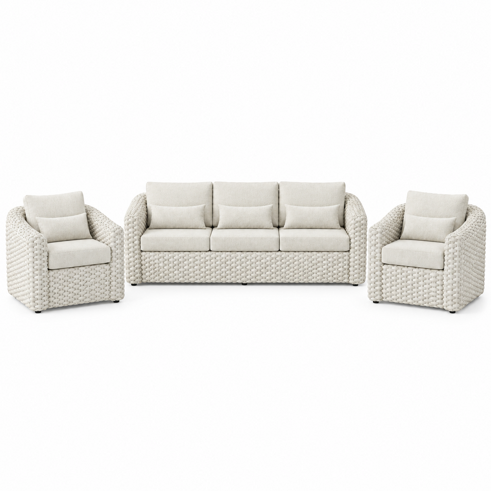 AVH-Collectie Amora stoel bank loungeset 3 delig zand rope AVH-Collectie Amora stoel bank loungeset 3 delig zand rope