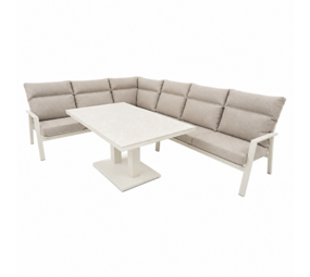 AVH-Collectie Pacific dining hoek loungeset 5 delig aluminium verstelbaar latte AVH-Collectie Pacific dining hoek loungeset 5 delig aluminium verstelbaar latte