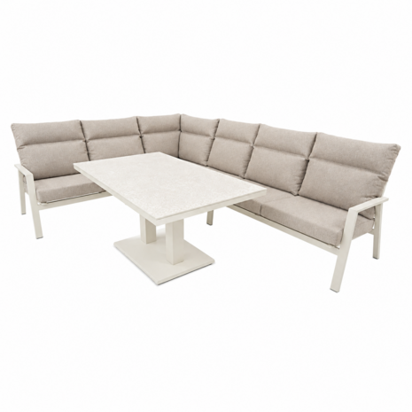 AVH-Collectie Pacific dining hoek loungeset 5 delig aluminium verstelbaar latte AVH-Collectie Pacific dining hoek loungeset 5 delig aluminium verstelbaar latte