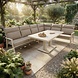 AVH-Collectie Pacific dining hoek loungeset 5 delig aluminium verstelbaar latte AVH-Collectie Pacific dining hoek loungeset 5 delig aluminium verstelbaar latte