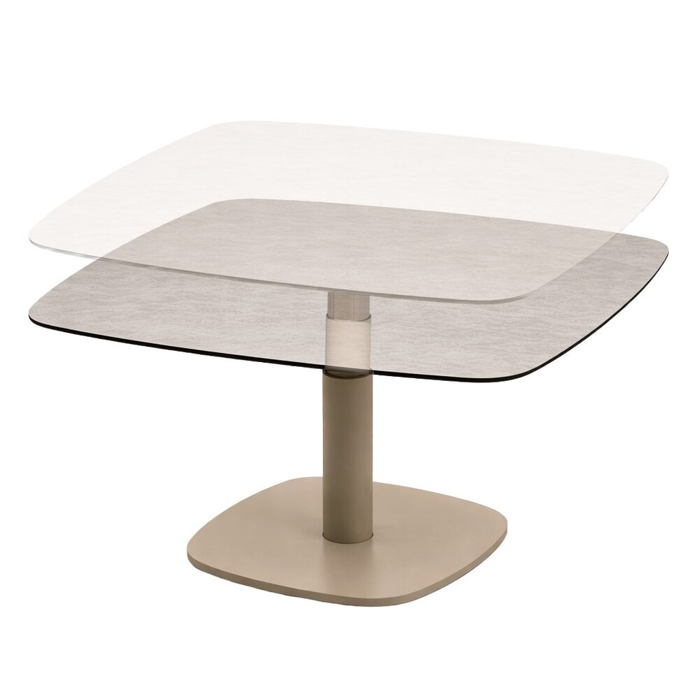 Taste 4SO Paros in hoogte verstelbare tafel printed ceramic 100x100 cm latte Taste 4SO