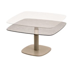 Taste 4SO Paros in hoogte verstelbare tafel printed ceramic 100x100 cm latte Taste 4SO