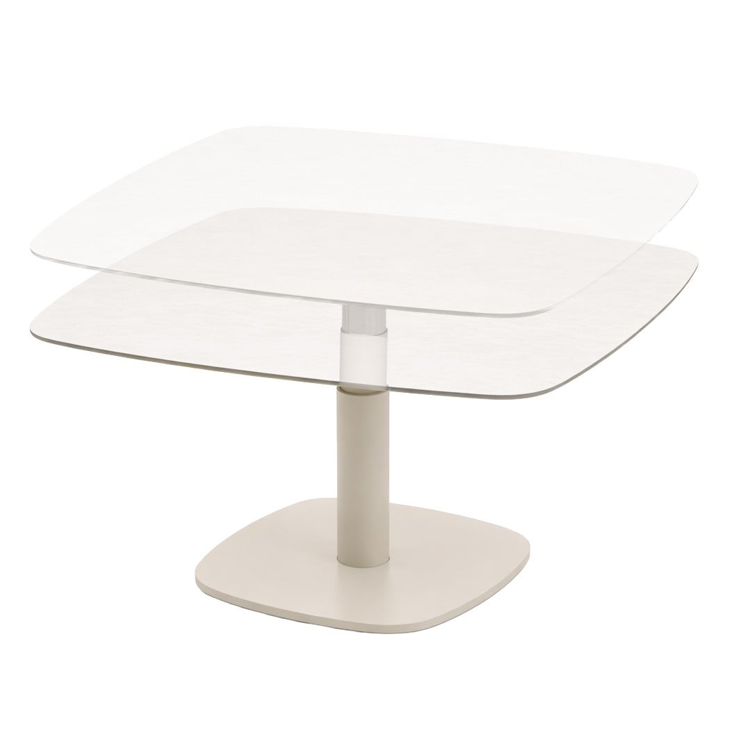 Taste 4SO Paros in hoogte verstelbare tafel printed ceramic 100x100 cm linen 