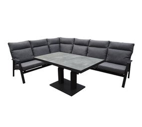 AVH-Collectie Showroommodel Pacific hoek dining loungeset 5 delig aluminium verstelbaar antraciet AVH-Collectie Showroommodel Pacific hoek dining loungeset 5 delig aluminium verstelbaar antraciet