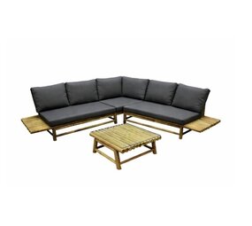 AVH-Collectie Showroommodel Piton hoek loungeset 4 delig bamboe AVH-Collectie Showroommodel Piton hoek loungeset 4 delig bamboe