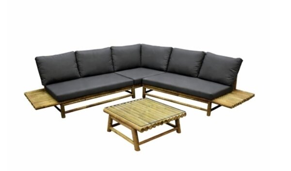 AVH-Collectie Showroommodel Piton hoek loungeset 4 delig bamboe AVH-Collectie Showroommodel Piton hoek loungeset 4 delig bamboe