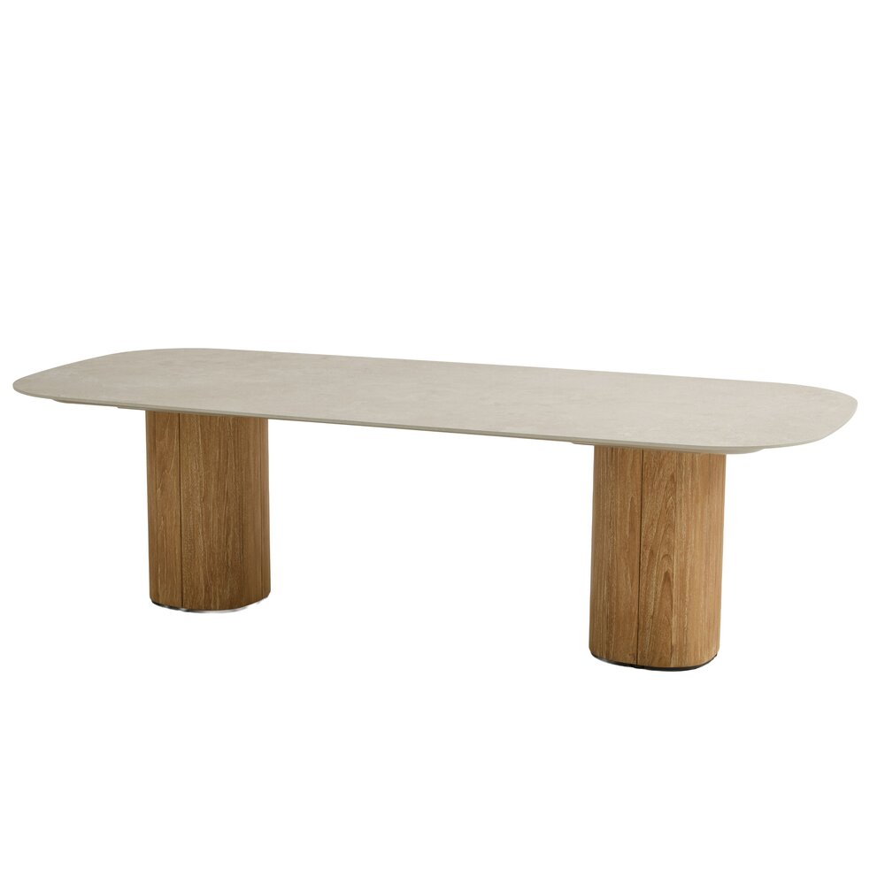 Taste 4SO Bosco dining tuintafel 240x105xH75 cm keramiek sabbia panna rustic teak Taste 4SO Taste 4SO Bosco dining tuintafel 240x105xH75 cm keramiek sabbia panna rustic teak Taste 4SO