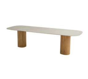 Taste 4SO Bosco dining tuintafel 300x110xH75 cm keramiek sabbia panna rustic teak Taste 4SO