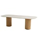 Taste 4SO Bosco dining tuintafel 240x105xH75 cm keramiek oyster rustic teak Taste 4SO