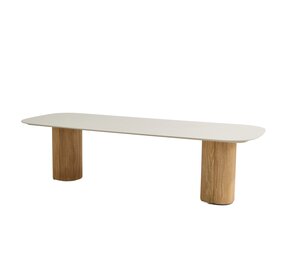 Taste 4SO Bosco dining tuintafel 300x110xH75 cm keramiek oyster rustic teak Taste 4SO