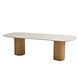 Taste 4SO Bosco low dining tuintafel 240x105xH69 cm keramiek oyster rustic teak Taste 4SO