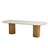 Bosco low dining tuintafel 240x105xH69 cm keramiek oyster rustic teak Taste 4SO