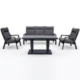 AVH-Collectie Showroommodel Vegas stoel bank loungeset 4 delig verstelbaar antraciet aluminium AVH-Collectie Showroommodel Vegas stoel bank loungeset 4 delig verstelbaar antraciet aluminium