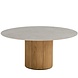 Taste 4SO Bosco low dining tuintafel 160xH69 cm rond keramiek sabbia panna rustic teak Taste 4SO Taste 4SO Bosco low dining tuintafel 160xH69 cm rond keramiek sabbia panna rustic teak Taste 4SO