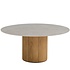 Bosco low dining tuintafel 160xH69 cm rond keramiek sabbia panna rustic teak Taste 4SO Bosco low dining tuintafel 160xH69 cm rond keramiek sabbia panna rustic teak Taste 4SO